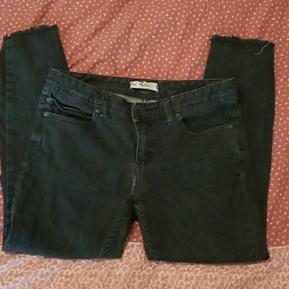 Free People Distressed Black Jeans